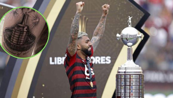 Gabriel Barbosa tiene una tatuaje con la imagen del estadio Monumental de Universitario y la Copa Libertadores. (Foto: AFP)