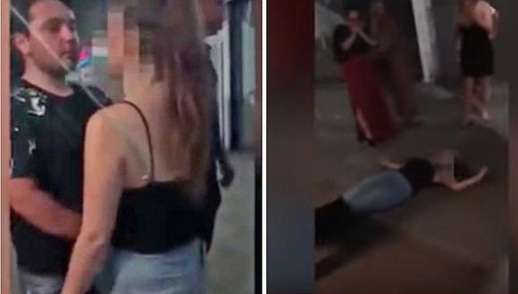 Hombre deja inconsciente a mujer en el pavimento luego de golpearla en la cara (VIDEO) 