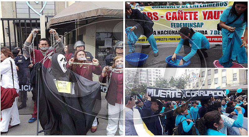 ¡En pie de lucha! Enfermeras y obstetras realizan plantón frente al Minsa (VIDEO)