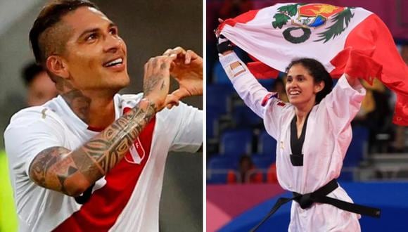 Paolo Guerrero felicita a Angélica Espinoza por su medalla de oro. (Foto: EFE/Twitter)