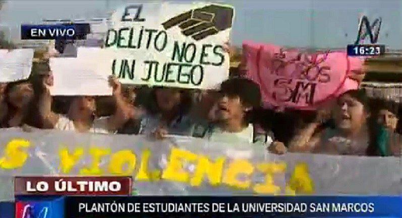 San Marcos: Estudiantes y autoridades protestan y exigen seguridad