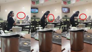 Mujer pelea con “su novio invisible” en pleno restaurante y vídeo se viraliza
