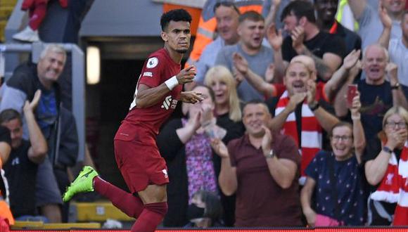 Gol de Luis Díaz para el 9-0 de Liverpool vs. Bournemouth. (Foto: AFP)