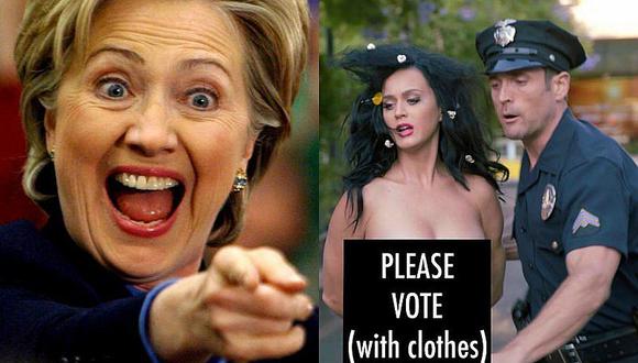 ¡Qué locura! Katy Perry se desnuda ¿para apoyar a Hillary Clinton? [FOTO + VIDEO]