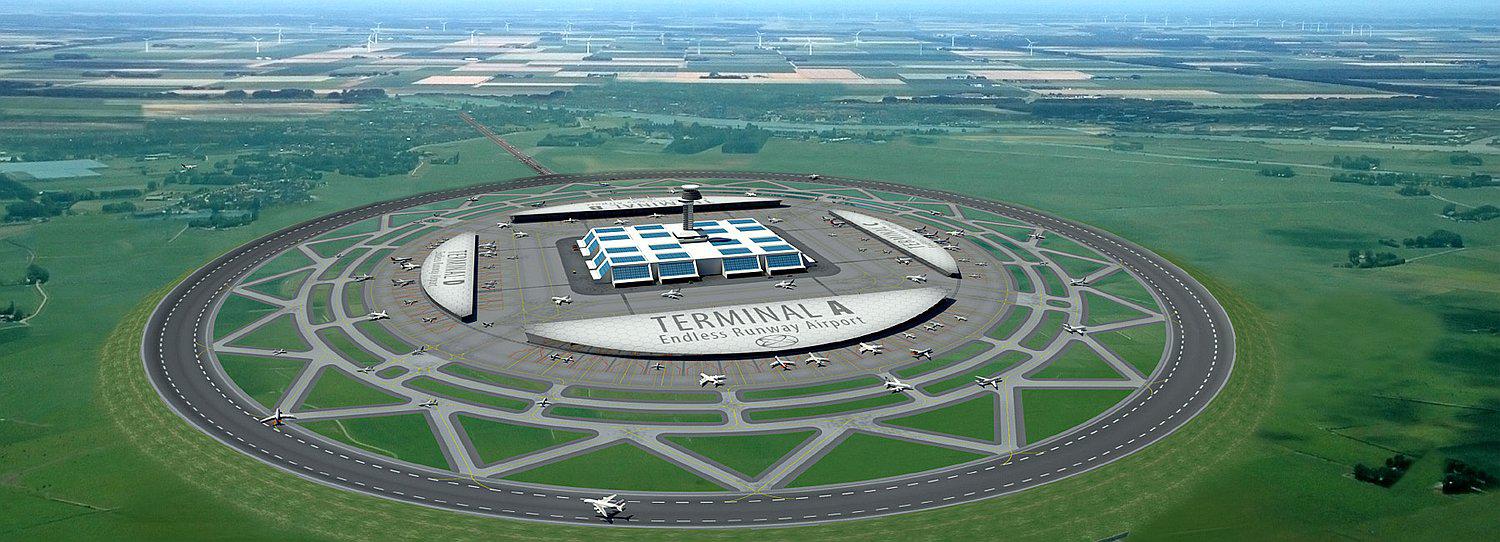 Aeropuertos del futuro tendrán pistas de aterrizaje circulares 