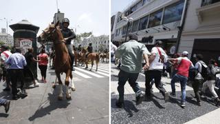 Policías sacan a colectiveros de Jirón de la Unión y Plaza San Martín | VIDEO