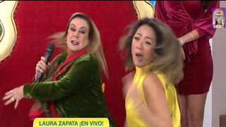 Laura Zapata “cachetea” a Cathy Sáenz frente a cámaras | VIDEO