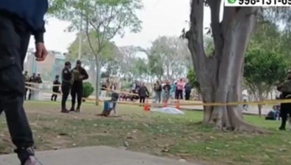 Policía cercó la escena del crimen ocurrido en un parque del Callao