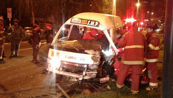 San Isidro: Combi se despistó y dejó 9 heridos en avenida Javier Prado Este (VIDEO)