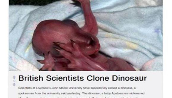 Imagen de 'dinosaurio' clonado dio la vuelta al mundo pero resultó ser un engaño