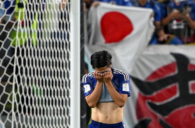 El lamento de Japón tras la eliminación del Mundial Qatar 2022.  (Foto: AFP)