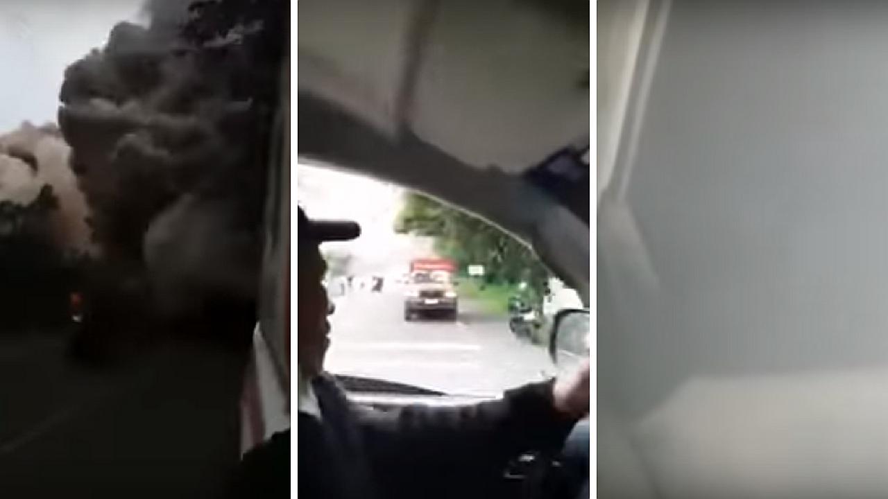 Guatemala: Valerosos policías ayudan a personas alcanzadas por cenizas y graban momentos de terror