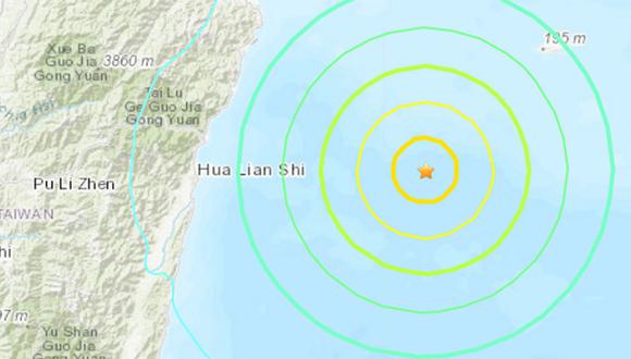 Reportan terremoto en Taiwán. (Foto: USGS)