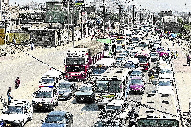 Congestión en la Carretera Central