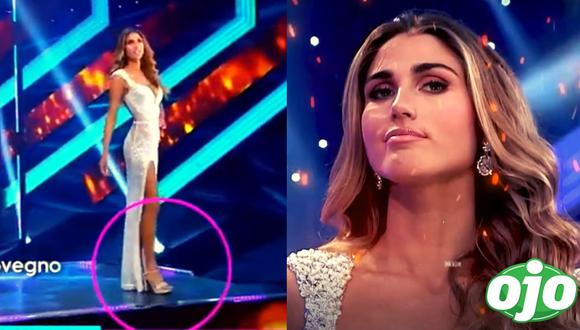 Alessia Rovegno en desfile vestido de noche | Capturas América TV - Willax TV