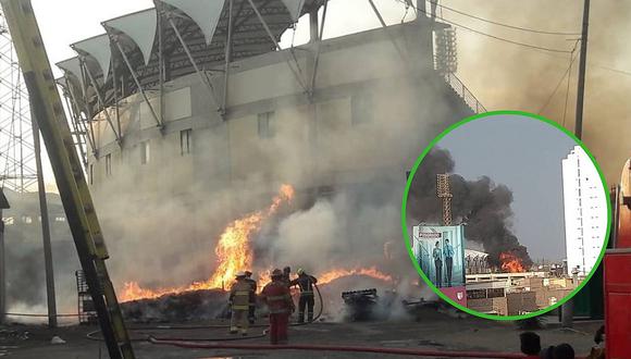 Incendio se registra a espaldas del estadio Chan Chan (FOTOS Y VIDEOS)