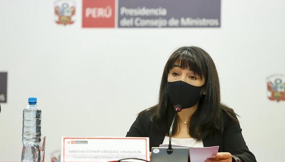 La presidenta del Consejo de Ministros, Mirtha Vásquez, dijo que Pedro Castillo aceptó hacer pública la lista de visitantes a la casa de Breña. (Foto: PCM).