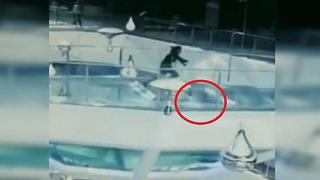 Mujer tropieza y cae en un tanque lleno de tiburones justo cuando iban a ser alimentados (VÍDEO)