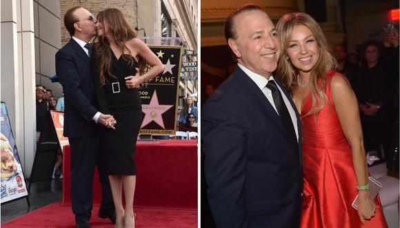 HOLLYWOOD, CALIFORNIA - OCTOBER 10: Tommy Mottola and Thalia attend ceremony honoring Tommy Mottola with the 2,676th star on the Hollywood Walk of Fame on October 10, 2019 in Hollywood, California.   Alberto E. Rodriguez/Getty Images/AFP
