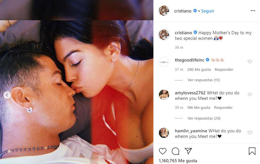Cristiano Ronaldo dedicó un mensaje a Georgina Rodríguez y Dolores Aveiro por el Día de la Madre. (Foto: Instagram)