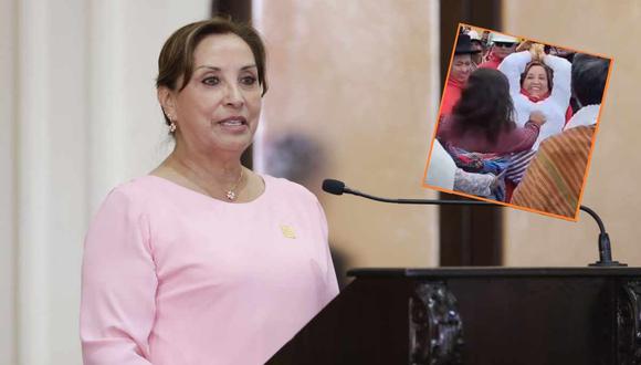 Dina Boluarte fue víctima de agresión en Ayacucho. (Presidencia /Captura Posición Ayacucho)