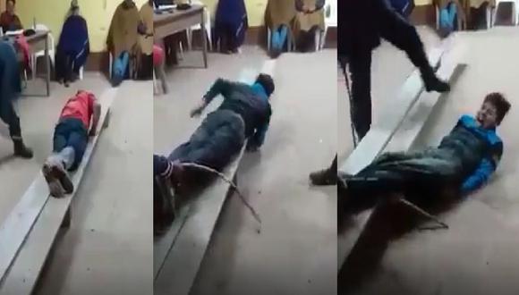 Cajamarca: Campesino y su hijo denuncian que policías de la comisaría de Llapa los golpearon y entregaron a ronderos para ser azotados solo por no usar mascarillas. (Captura Facebook)