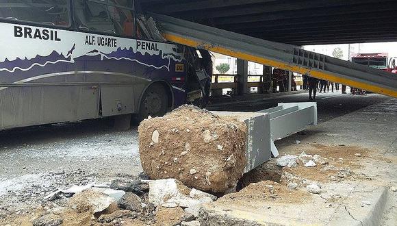 Magdalena: Bus queda atascado en puente de Av. Brasil y deja 15 heridos  [VIDEO] 