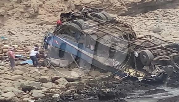​Accidente en Pasamayo: filtran primeras fotos tras caída de bus en Curva del Diablo