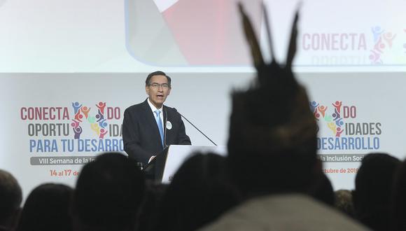 El presidente Martín Vizcarra inauguró la Octava Semana de la Inclusión Social en San Borja. (Foto: Presidencia)