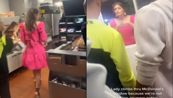 La usuaria de TikTok que grabó el video es una de las trabajadoras de la reconocida cadena de comida rápida. (Foto: @greergreer/composición)