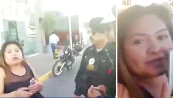 Queda libre la mujer que amenazó cortar 'bigotito' a policía en Arequipa (VIDEO)