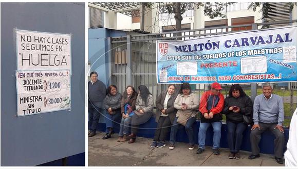 ​Huelga de maestros: docentes del colegio Melitón Carbajal esperan solución al paro (VIDEO)