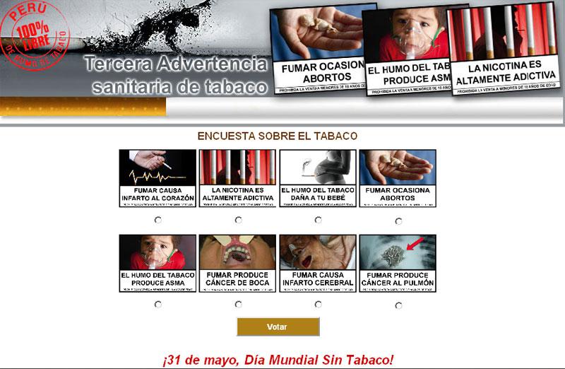 Lanzan campaña para elegir advertencia sanitaria en cigarrillos