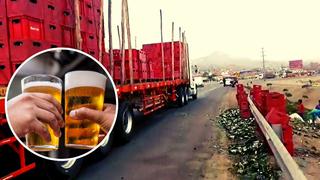 Ancón: Camión de cerveza se despista y cientos de botellas terminan en la pista 