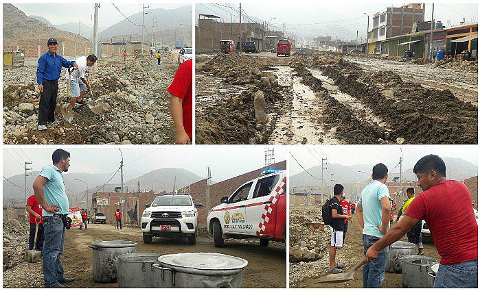 SJL y Jicamarca: pobladores se recuperan tras caída huaico (FOTOS Y VIDEO)