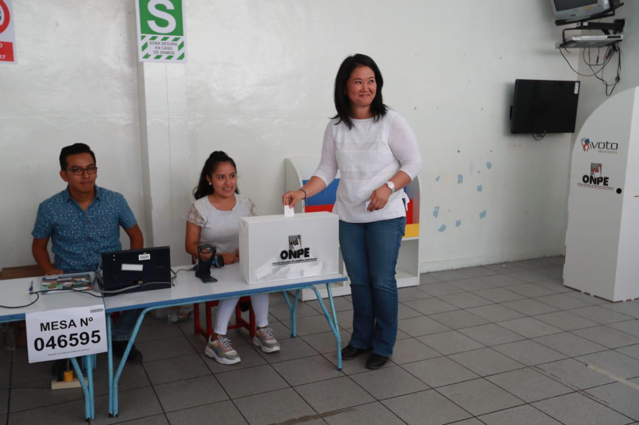 Votación de Keiko Fujimori.
FOTO LINO CHIPANA / GEC