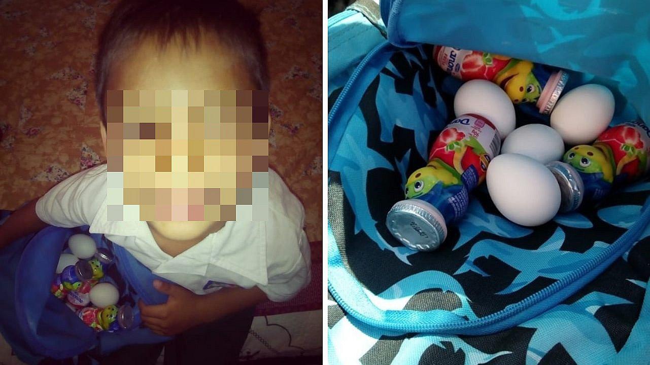 Niño escondía comida en su mochila para un compañero que jamás llevaba lonchera