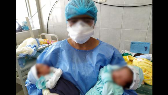 Piura: Mellizos nacen durante cuarentena sin COVID-19 en Hospital III José Cayetano Heredia.