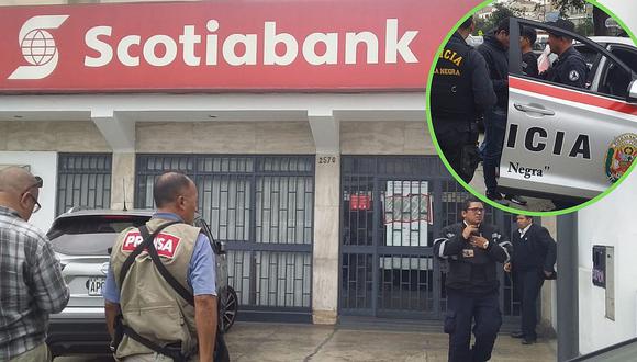 Tres delincuentes asaltan banco frente a Hospital de la Policía de la avenida Brasil (VÍDEO)