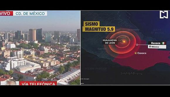 México nuevamente es remecido por fuerte sismo de 5.9 - EN VIVO