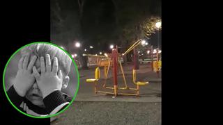 Supuesto fantasma aparece en parque y se pone a hacer ejercicio (VIDEO)