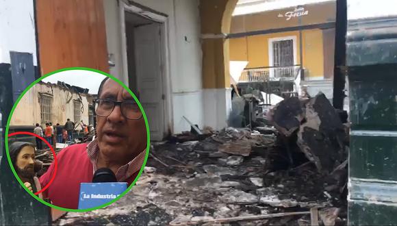 Recuperan intacto imagen de santo tras un terrible incendio (VIDEO)