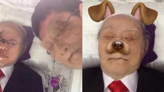 ​Snapchat: Sujeto intercambia rostro con el muerto y hasta le pone orejas de perrito