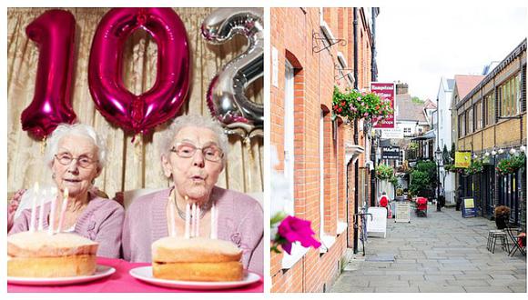 Gemelas festejan 102 años y sus invitados creen que cumplen 70