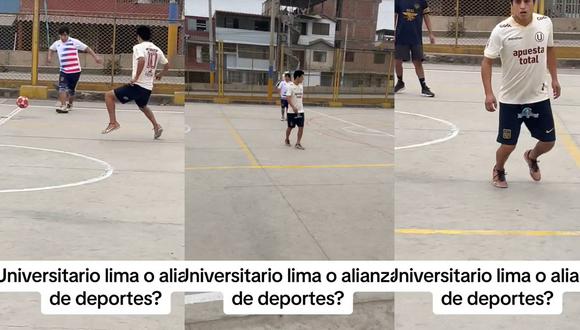 Joven con camiseta de Universitario de Deportes y short de Alianza Lima. (Foto: composición EC)