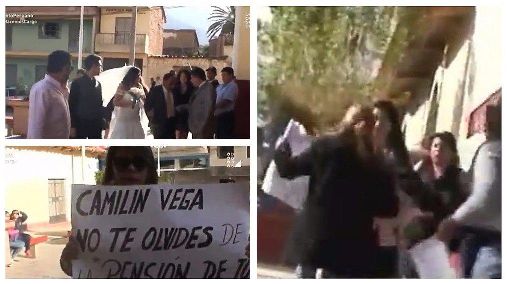​Huaraz: mujer acude a boda del padre de su hija y arma tremendo alboroto