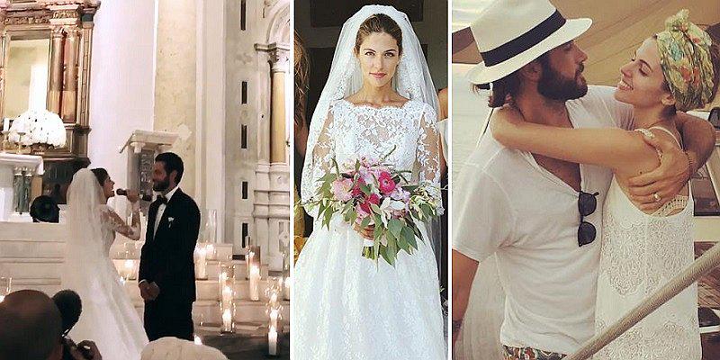 Stephanie Cayo le cantó romántico tema a su esposo en el altar (VIDEOS)