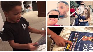 La reacción del hijo menor de Jefferson Farfán y Melissa Klug al tener un álbum Panini