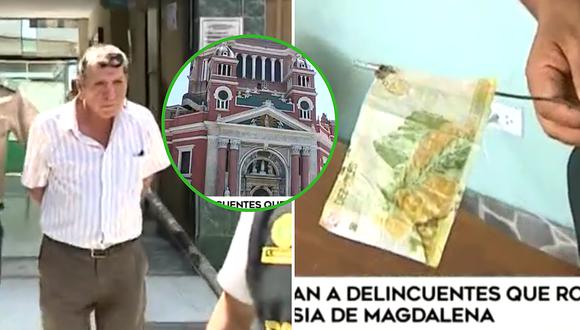 Rateros son capturados cuando robaban limosna de iglesia en pleno Domingo de Ramos (VIDEO)