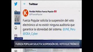 Fuerza Popular solicitó la suspensión del Voto Electrónico Presencial | VIDEO 